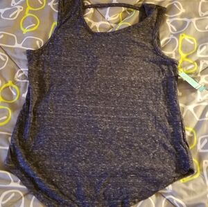 Just Be Tank Shirt tail Hem Navy Blue